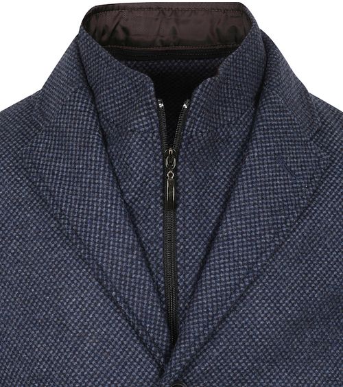Suitable K150 Coat Wol Blend Ruit Donkerblauw Product / Detail