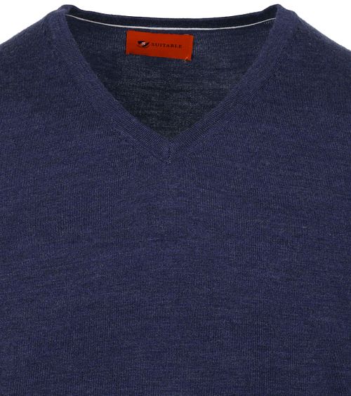 Suitable Pullover V-Hals Merino Kobalt Blauw Product / Detail