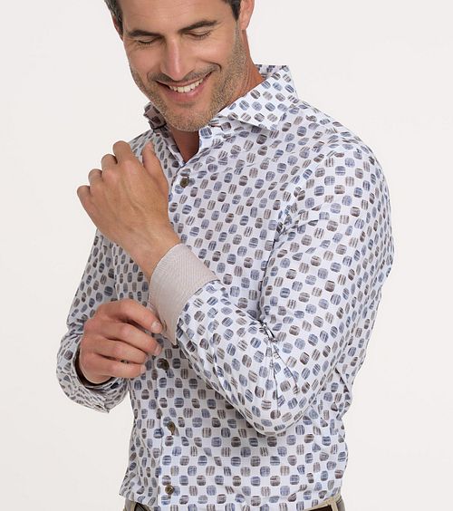 R2 Chemise Bleu Impression Model / Voorkant