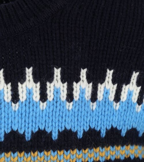 ConnaissancesCotton Apparel Wool Print Dark Blue Product / Detail