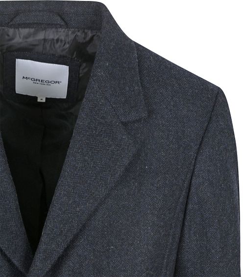 Cappotto McGregor in lana a spina di pesce blu navy Product / Detail