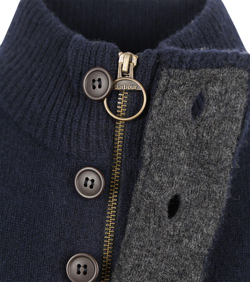 Maglione Barbour in lana con patch navy Product / Detail