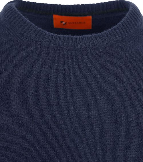Suitable Lambswool Pullover O-Neck Navy Product / Detail