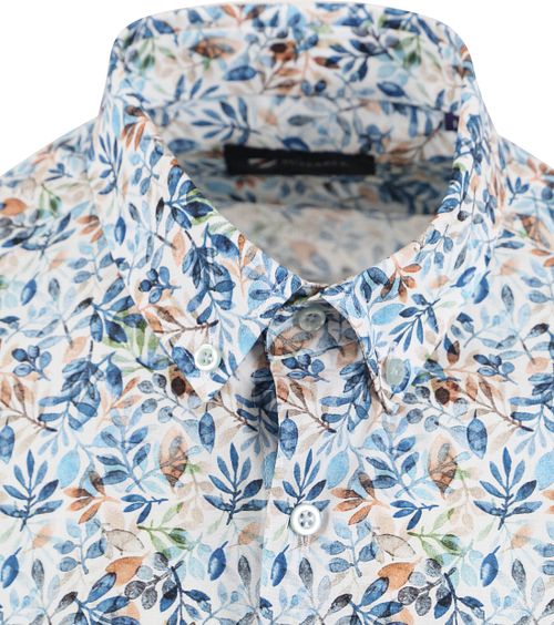 Suitable Short Sleeve Shirt Floral Print Blue Product / Detail