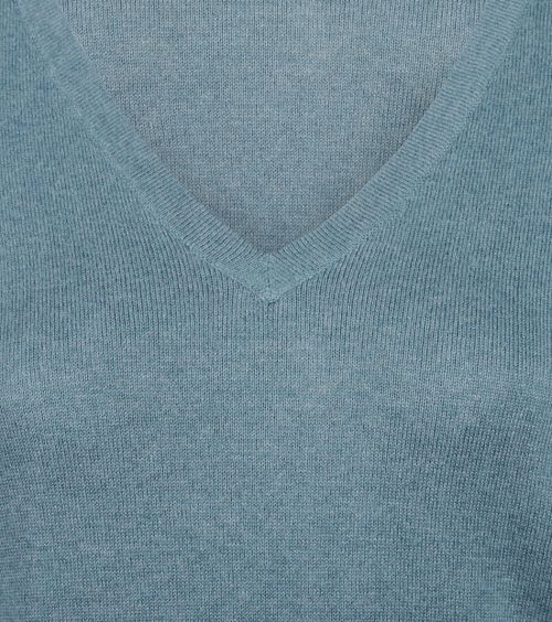 Steppin' Out Women Pullover Cotton Cashmere V-Neck Sage Product / Detail