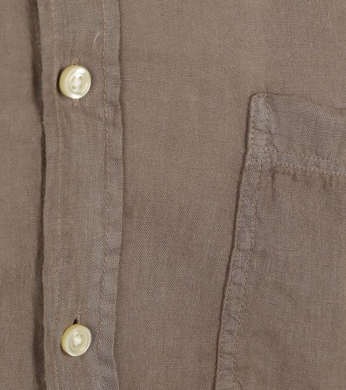 BOSS Relegant Shirt Linen Taupe Product / Achterkant