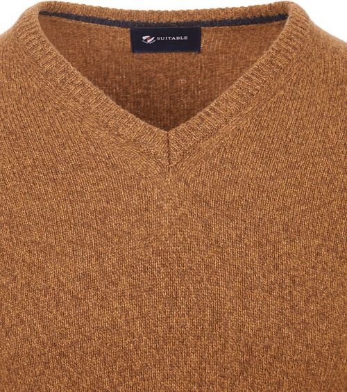 Suitable Lambswool Pullover V-Neck Camel Product / Detail