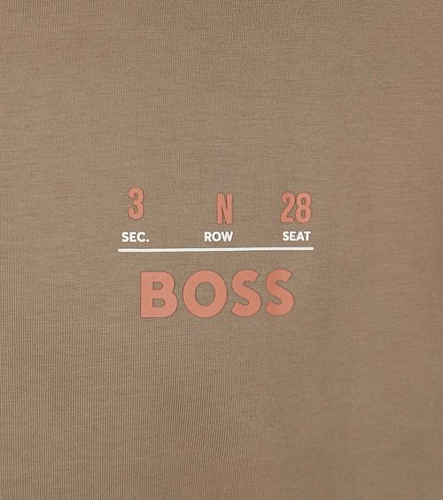 BOSS T-shirt Backprint Lichtbruin Product / Detail