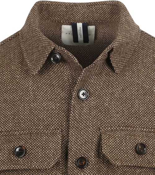 Profuomo Textured Overshirt Wol Bruin Product / Detail