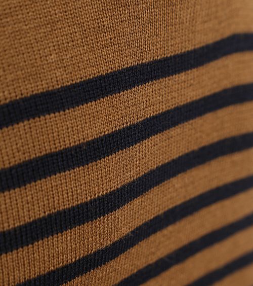 Armor-Lux Trøje med halv lynlås Camionneur i uld Striber Brun Product / Detail