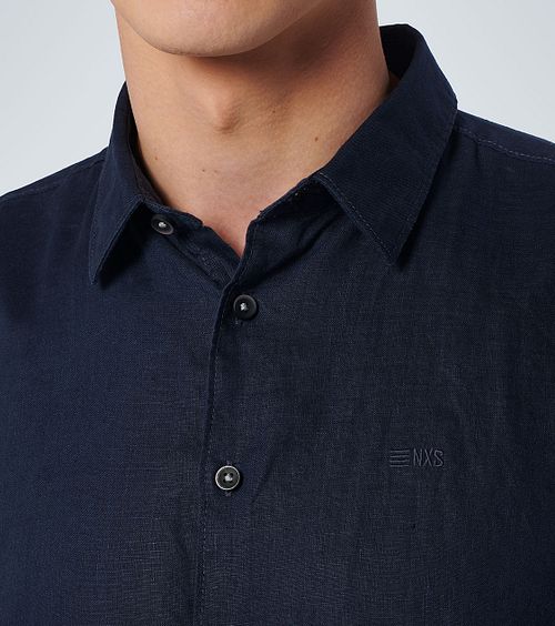 Camicia in lino No Excess navy Model / Detail