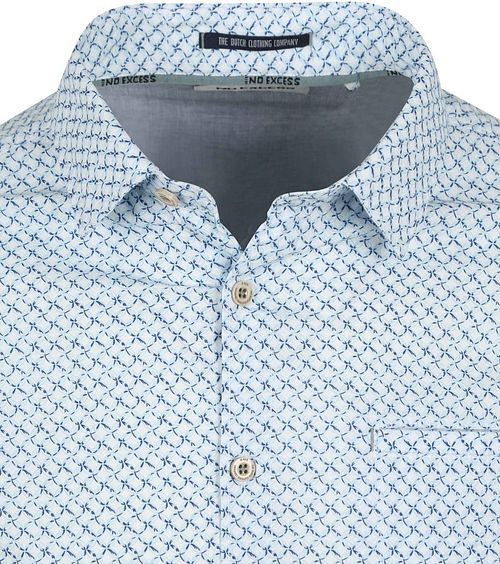 Camicia No Excess con stampa azzurro chiaro Product / Detail