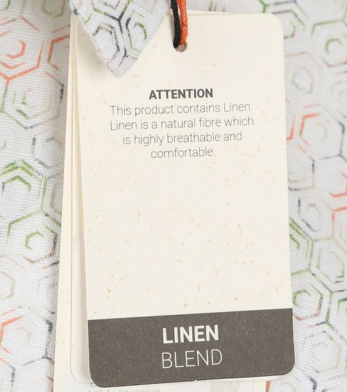 Camisa de lino No Excess con estampado en blanco roto Product / Detail