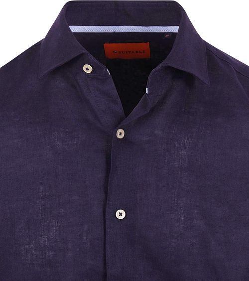 Camisa de lino Suitable azul marino Product / Detail