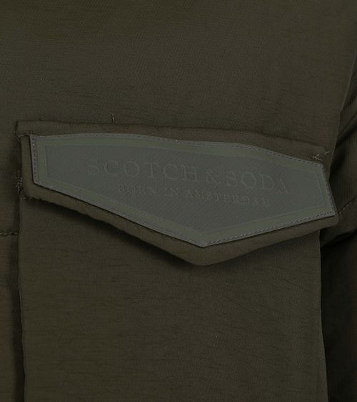 Scotch and Soda Wodoodporna kurtka w kolorze ciemnozielonym Product / Detail