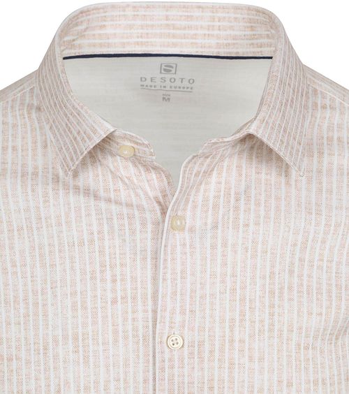 Desoto Hemd Monochrome Streep Beige Product / Detail