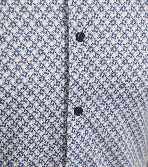 Desoto Hemd Print Bloem Blauw Beige Product / Detail
