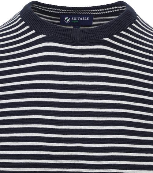Suitable Respect Trui Otto Blauw Streep Product / Detail