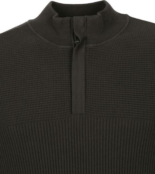 Suitable George Pullover Half Zip Donkergroen Product / Detail