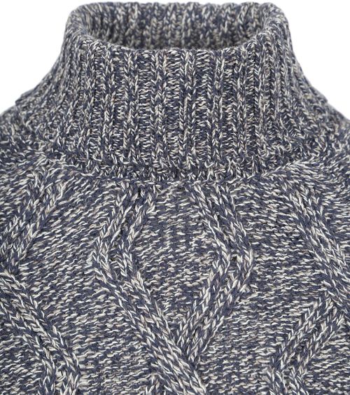 NZA Rollkragenpullover Eli Cable Melange Navy Product / Detail
