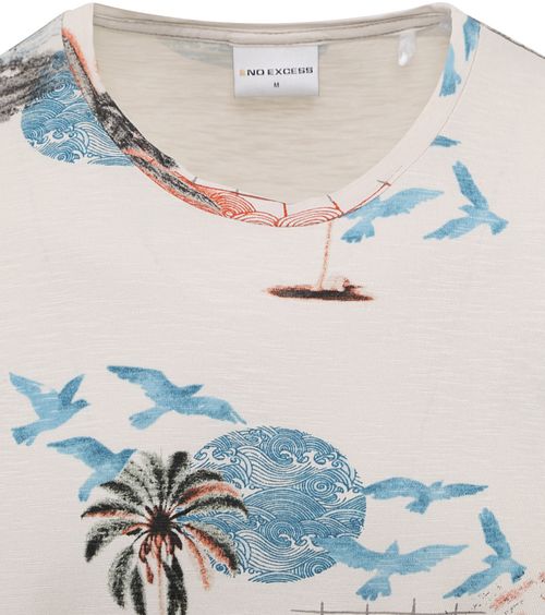 No Excess T-shirt med print i ecru Product / Detail