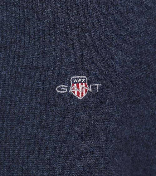 Gant Halfzip Wool Sweater Logo Marine Mélanger Product / Detail