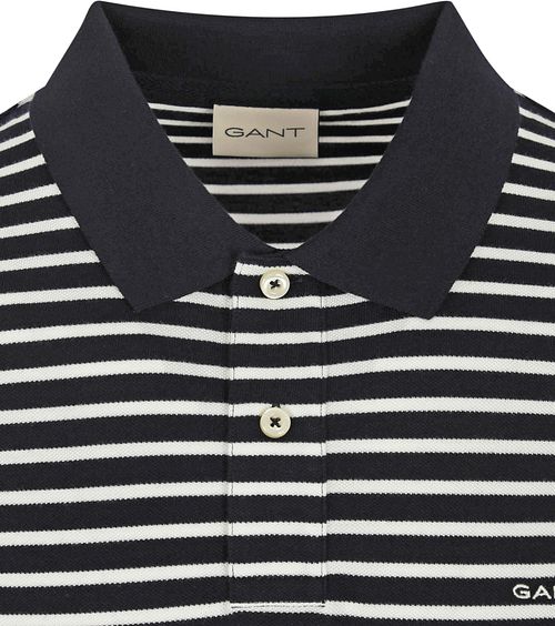Gant Poloshirt Pique Navy Streep Product / Detail