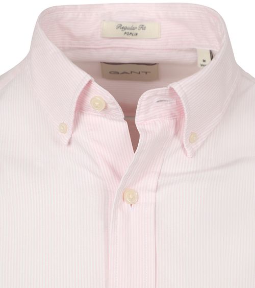 Gant Poplin Banker Hemd Streep Lichtroze Product / Detail