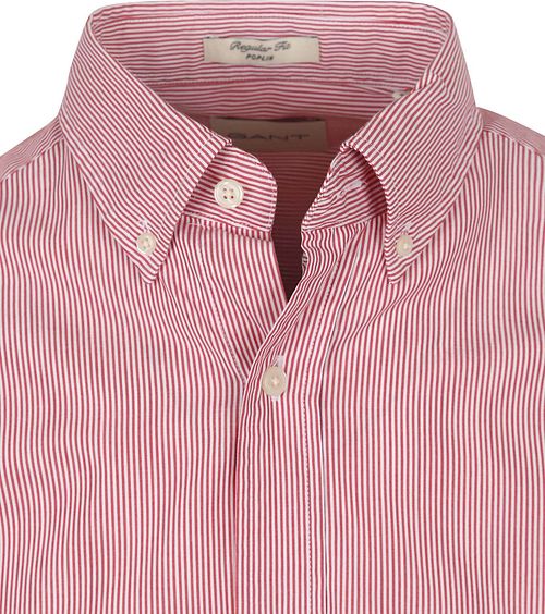 Gant Poplin Banker Hemd Streep Rood Product / Detail