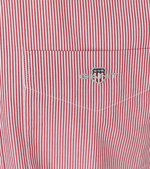 Gant Poplin Banker Hemd Streep Rood Product / Detail