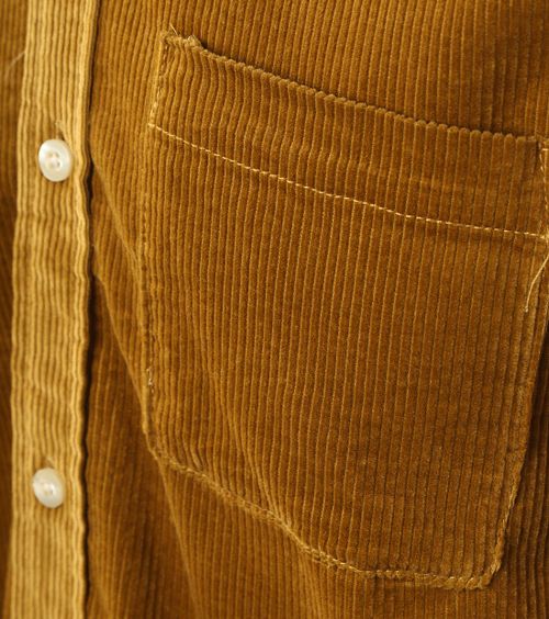 Scotch and Soda Solid Corduroy Overhemd Okergeel Product / Detail