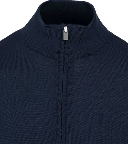 Suitable Sweter z wełny merino z półgolfem i zamkiem 1/2 Navy Product / Detail