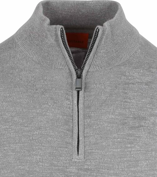 Suitable Slub Yarn Half Zip Pullover Grey Product / Detail