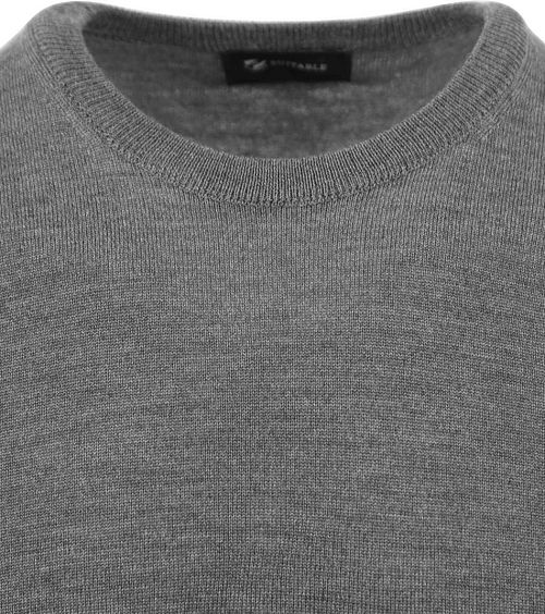 Suitable Merino Pullover Ronde Hals Antraciet Product / Detail