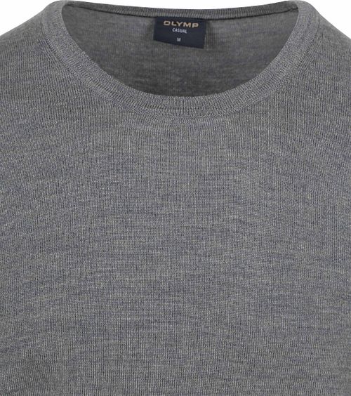 Jersey OLYMP de cuello redondo en lana gris Product / Detail