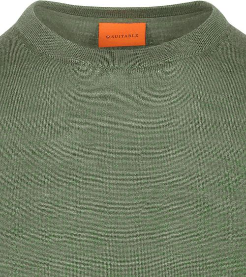 Suitable Merino Pullover Mid Groen Product / Detail
