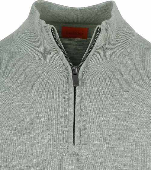 Suitable Slub Yarn Half Zip Trui Groen Product / Detail