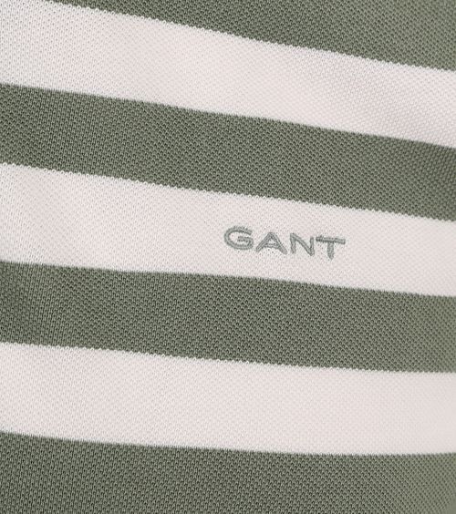 Gant randig piké-polo i grönt Product / Detail