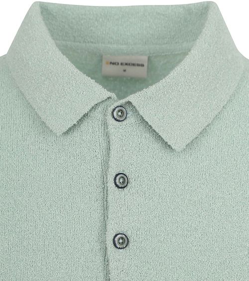 No Excess Stickat Poloshirt Struktur Grön Product / Detail