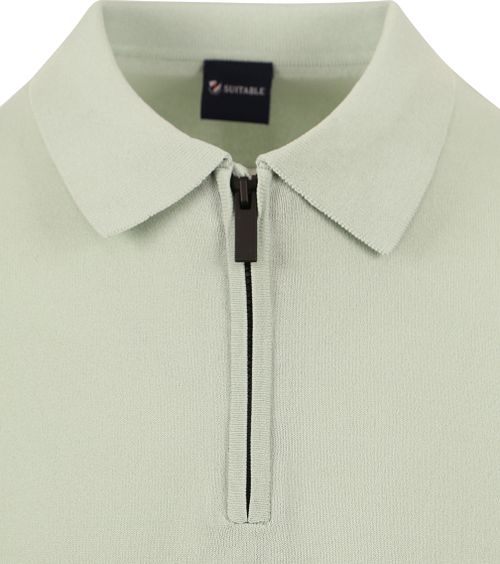 Suitable Half Zip Polo Hellgrün Product / Detail