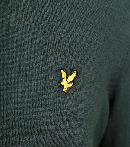 Lyle & Scott Half Zip Pull Merino Wolle Dunkelgrün Product / Detail