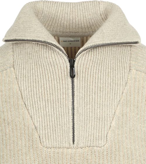 Jersey Half Zip No Excess bicolor efecto melange en greige Product / Detail