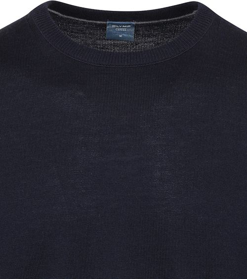 Jersey OLYMP de cuello redondo en lana azul marino Product / Detail