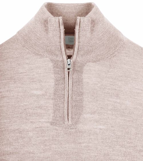 King Essentials Michael Halvglidelås Merinoull Greige Product / Detail