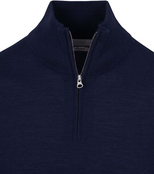 King Essentials The Michael Halv Glidelås Pull Merino Navy Product / Detail