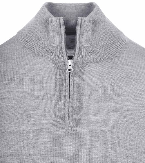 KING Essentials The Michael Maglia in merino con mezza zip grigio Product / Detail