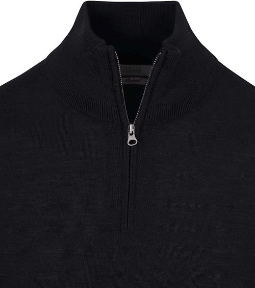 KING Essentials The Michael maglia in merino con mezza zip nera Product / Detail
