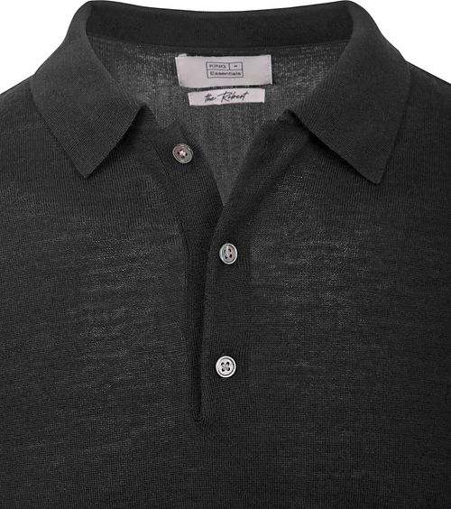 King Essentials The Robert Polo a maniche lunghe in merino Nero Product / Detail