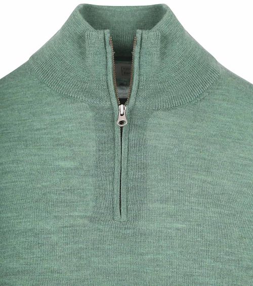 King Essentials The Michael Half Zip Pull Merino Vert Product / Detail