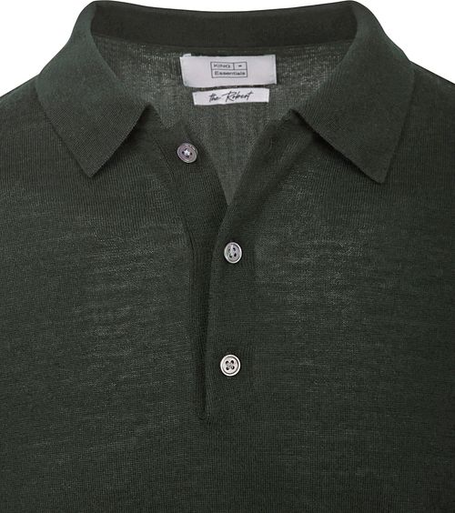 King Essentials The Robert koszulka polo z długim rękawem z wełny merynosów, ciemnozi Product / Detail